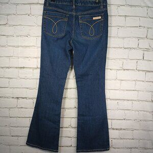 WOMENS CALVIN KLEIN FLARE JEANS DARK WASH SIZE 6 VINTAGE
